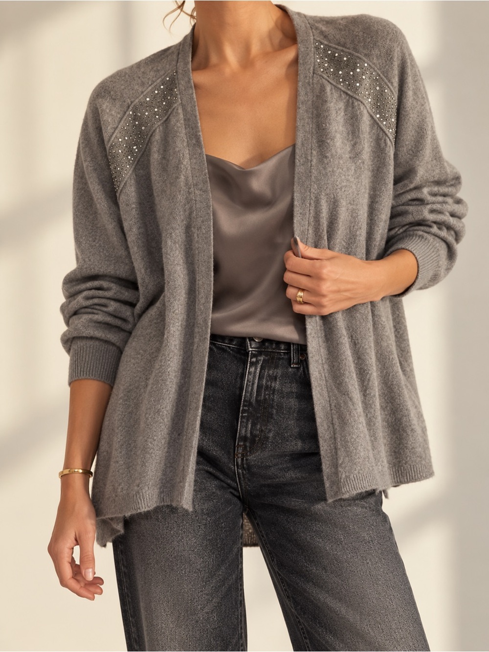 Luisa Cerano Silk+Cashmere+Wool Cardigan